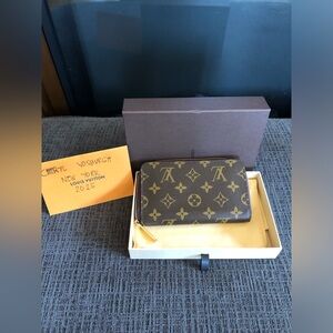 Damier Zippy Compact Wallet with initials S.K